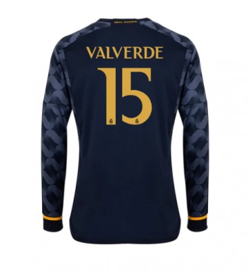Maillot de foot Real Madrid Federico Valverde #15 Extérieur 2023-24 Manche Longue